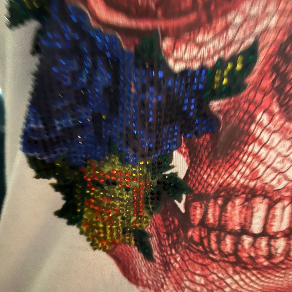 Authentic Philipp Plein 'Skull & Flowers' Studded Couture Tee - Picture 6 of 11
